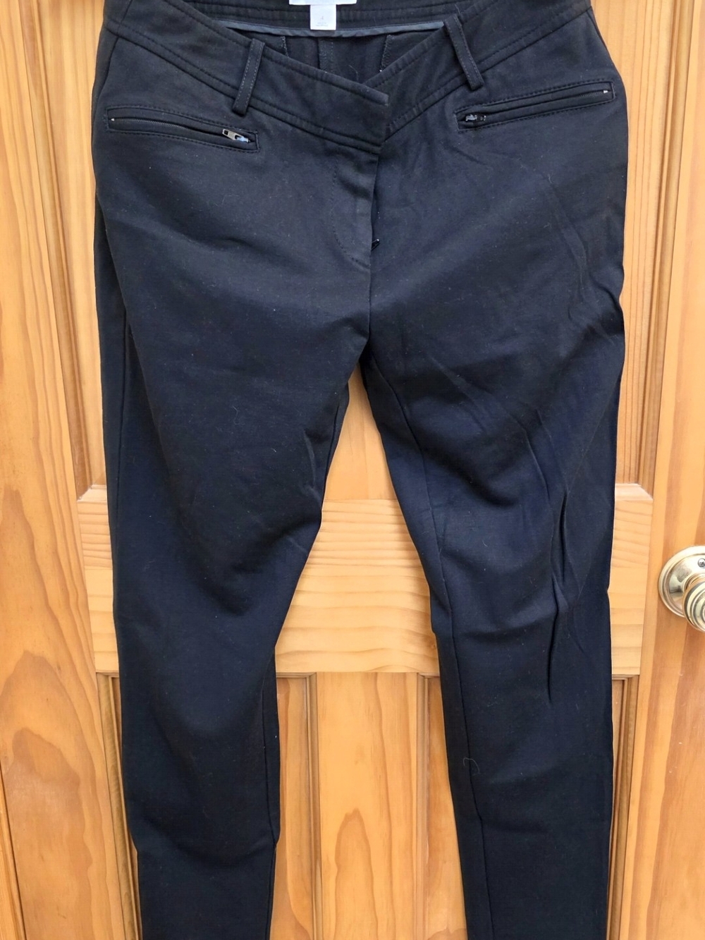 Ann Taylor Black Skinny Zip Pocket Pants